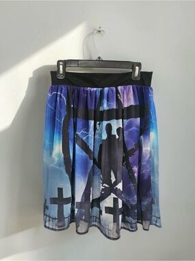 NWOT Supernatural Silhouette Chiffon Skirt